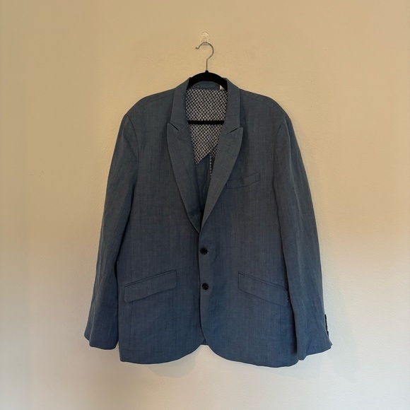 Robert Graham Linen Wool Blend Blazer Mens 46 Two Button
